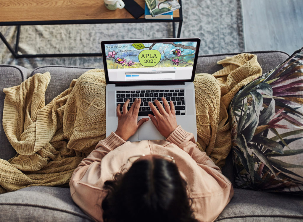 Lady on APLA registration page